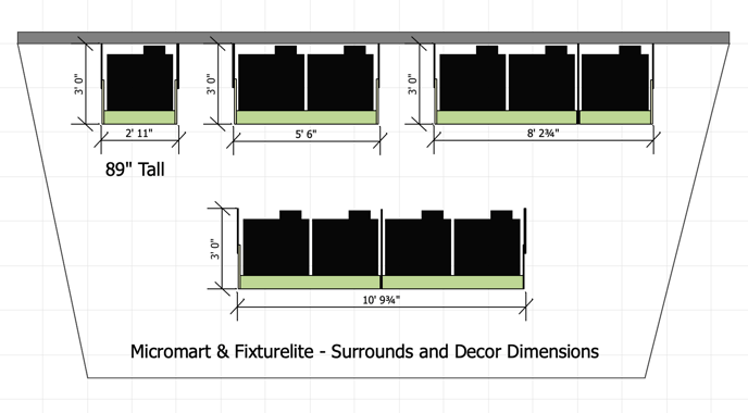 Micromart - Fixturelite - Surrounds and Decor Dimensions